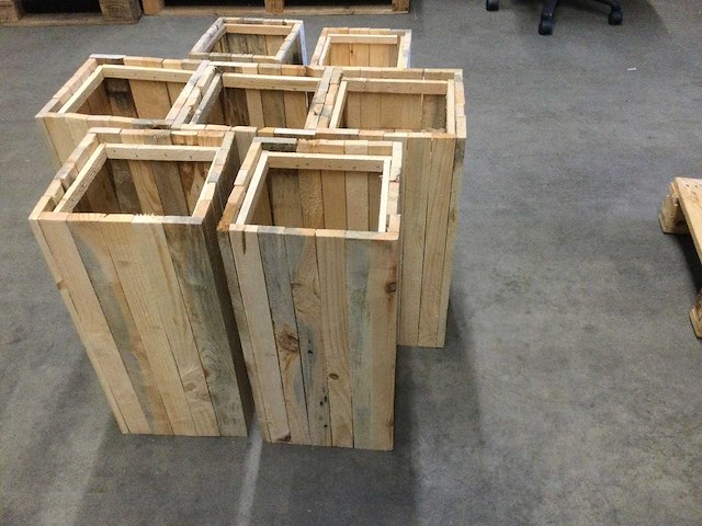 Bloembakken van hout (10x) - afbeelding 2 van  4