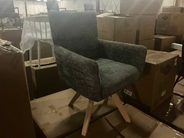 Bloemendaal haga 16 grey draaibare eetkamerstoel (4x) - afbeelding 3 van  5