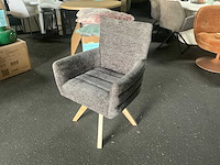 Bloemendaal haga 32 dark grey draaibare eetkamerstoel (4x) - afbeelding 1 van  5