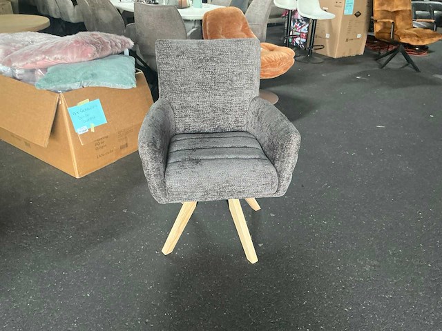 Bloemendaal haga 32 dark grey draaibare eetkamerstoel (4x) - afbeelding 2 van  5