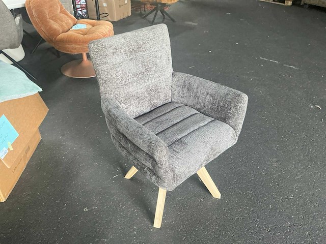 Bloemendaal haga 32 dark grey draaibare eetkamerstoel (4x) - afbeelding 3 van  5