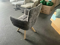 Bloemendaal haga 32 dark grey draaibare eetkamerstoel (4x) - afbeelding 4 van  5