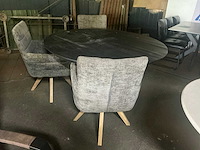 Bloemendaal haga 32 dark grey draaibare eetkamerstoel (4x) - afbeelding 5 van  5