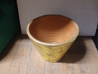 Bloempot aardewerk gold hoog 18 cm doorsnee 25cm aantal 1 stuks. - afbeelding 3 van  5