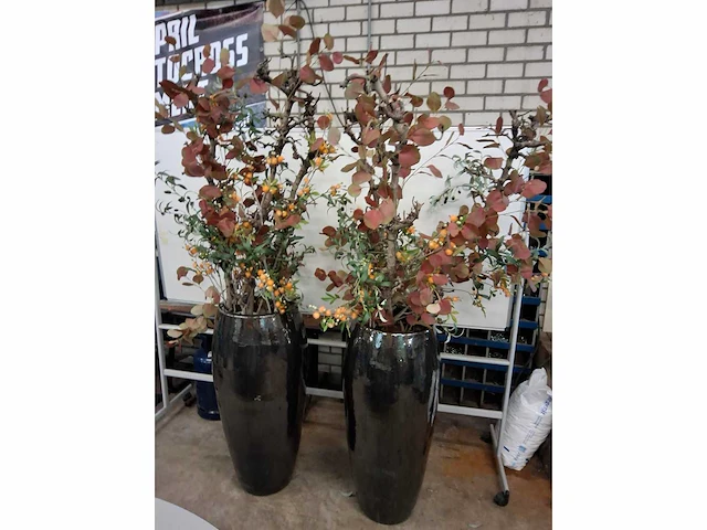 Bloempot decoratie (2x) - afbeelding 2 van  2