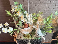 Bloempot met kunstbloemen (2x) - afbeelding 2 van  5