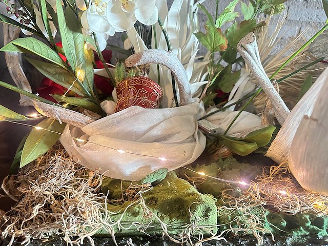 Bloempot met kunstbloemen (2x) - afbeelding 5 van  5