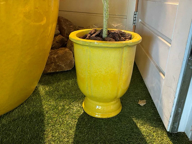 Bloempot met kunstboom/plant (3x) - afbeelding 4 van  6