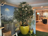 Bloempot met kunstboom/plant (3x)
