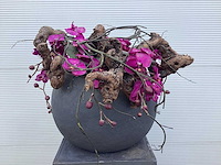 Bloempot met wijnranken en kunstorchidee - afbeelding 1 van  3