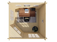 Blokhut - tuinhuis jos 250x250x242cm geïmpregneerd - afbeelding 3 van  8