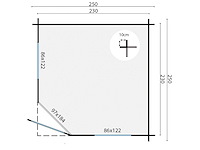 Blokhut - tuinhuis jos 250x250x242cm geïmpregneerd - afbeelding 5 van  8