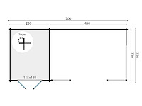 Blokhut - tuinhuis kukka 230x350x279cm - afbeelding 2 van  9
