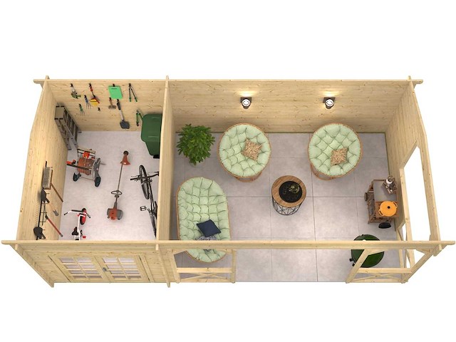 Blokhut - tuinhuis kukka 230x350x279cm - afbeelding 5 van  9