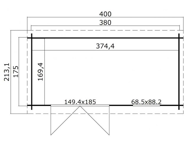 Blokhut "amira" - 380x175x230 cm - afbeelding 2 van  13