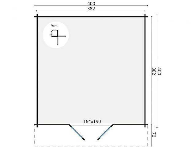 Blokhut torrent 34 mm 400x400x236cm - afbeelding 4 van  9