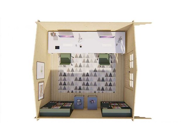 Blokhut torrent 34 mm 400x400x236cm - afbeelding 5 van  9