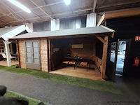 Blokhut (vuren) met veranda - 550x250cm