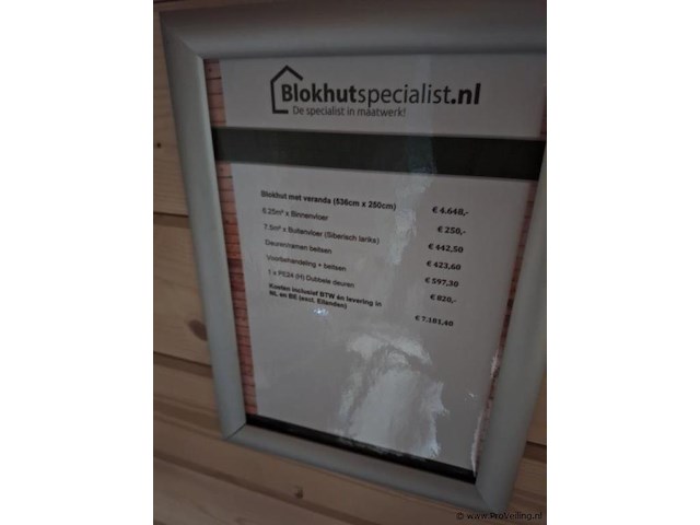 Blokhut (vuren) met veranda - 550x250cm - afbeelding 13 van  34