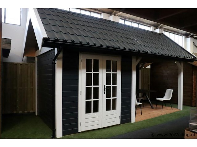 Blokhut (vuren) met veranda - 550x250cm - afbeelding 15 van  34