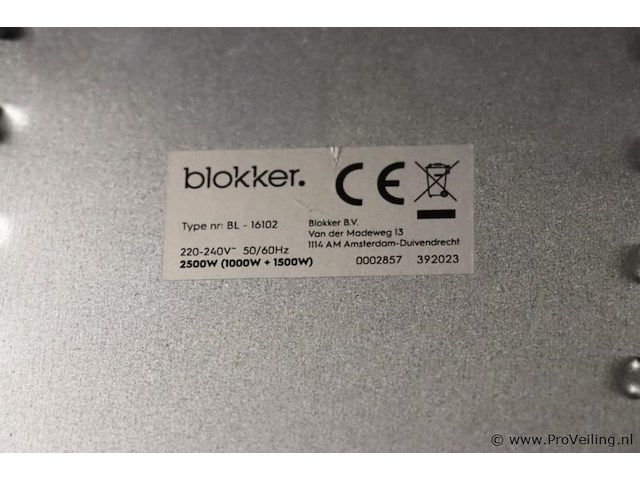 Blokker bl-16102 kookplaat; 2500w - afbeelding 5 van  5