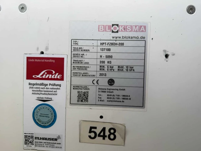 Bloksma - 2013 - hpt-fzb0h-200 - bakkenlift - afbeelding 4 van  4