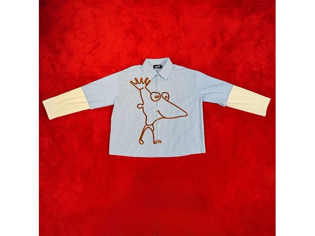 Blouse, bankzitters, ziggo dome world tour, blauw, gedragen door matthyas het lam | maat xl - afbeelding 1 van  2