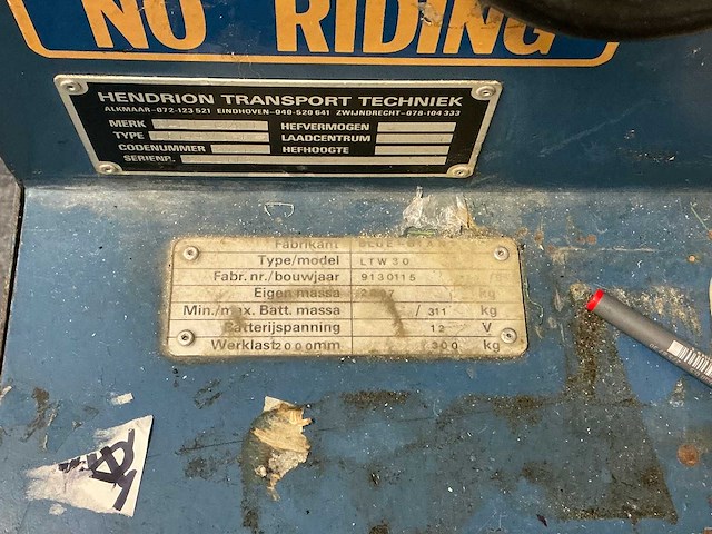 Blue giant - ltw 30 - elektrische palletwagen - afbeelding 7 van  8