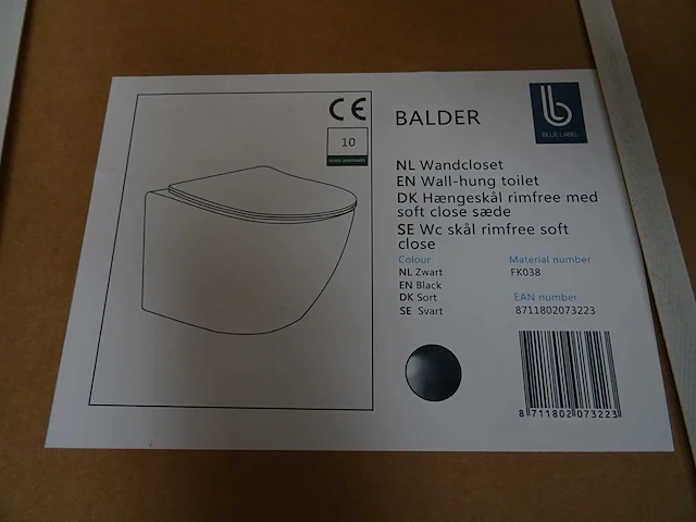 Blue label - balder - wandcloset (2x) - afbeelding 2 van  2