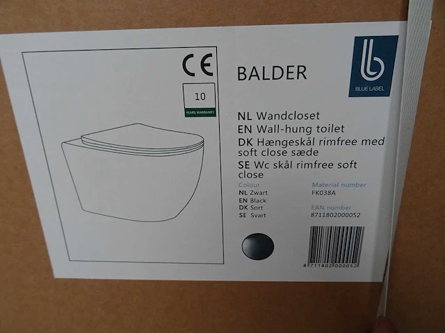 Blue label - balder - wandcloset (2x) - afbeelding 2 van  2