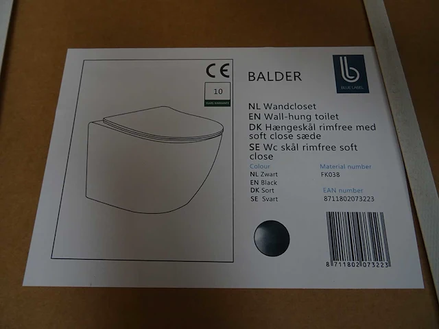 Blue label - balder - wandcloset (4x) - afbeelding 2 van  2