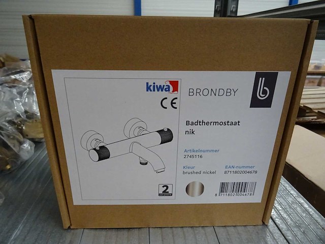 Blue label - brondby - 2745116 geborsteld nikkel - badthermostaatkraan - afbeelding 2 van  2