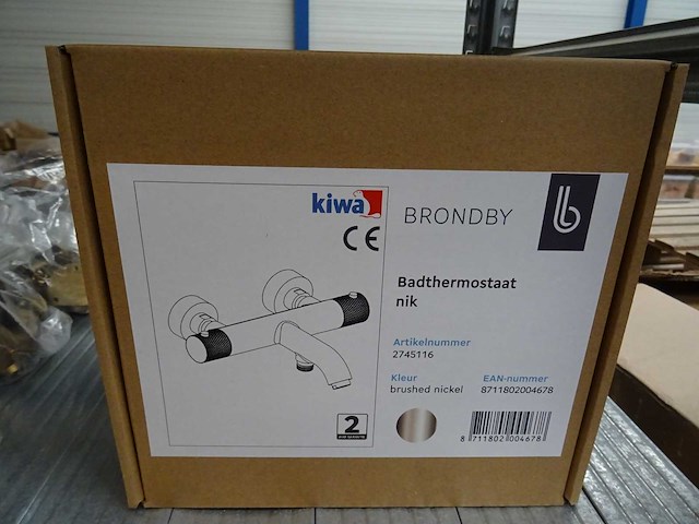 Blue label - brondby - 2745116 geborsteld nikkel - badthermostaatkraan - afbeelding 2 van  2