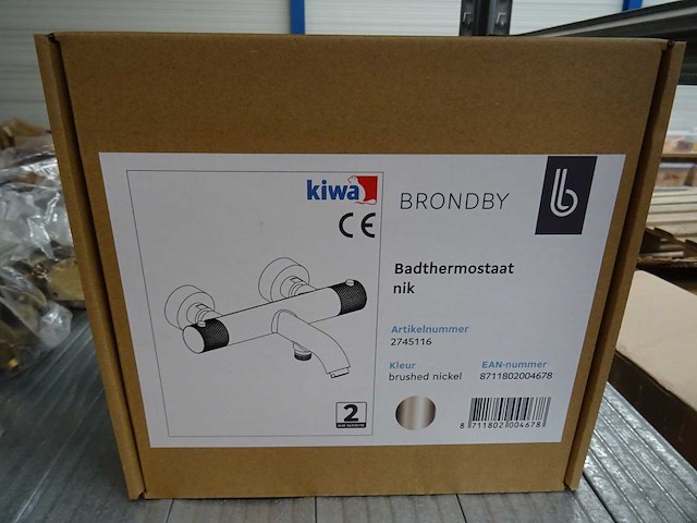 Blue label - brondby - 2745116 geborsteld nikkel - badthermostaatkraan - afbeelding 2 van  2