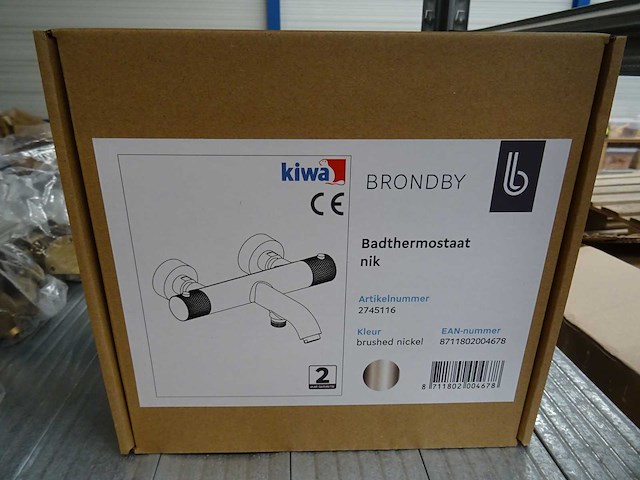 Blue label - brondby - 2745116 geborsteld nikkel - badthermostaatkraan - afbeelding 2 van  2