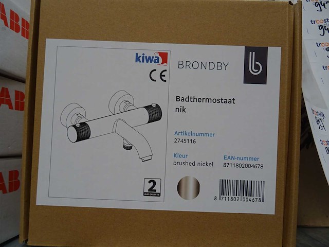 Blue label - brondby - 2745116 geborsteld nikkel - badthermostaatkraan - afbeelding 2 van  2