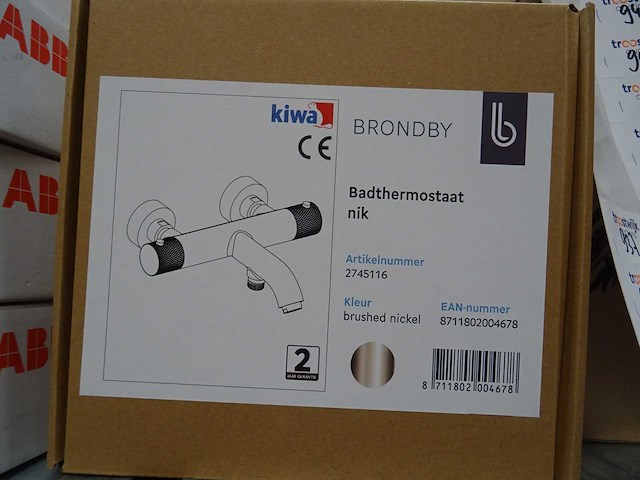 Blue label - brondby - 2745116 geborsteld nikkel - badthermostaatkraan - afbeelding 2 van  2