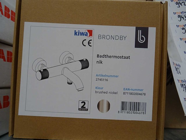 Blue label - brondby - 2745116 geborsteld nikkel - badthermostaatkraan - afbeelding 2 van  2