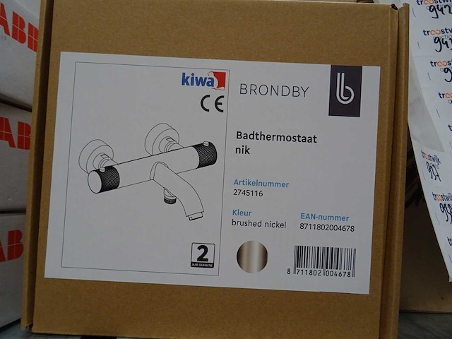 Blue label - brondby - 2745116 geborsteld nikkel - badthermostaatkraan - afbeelding 2 van  2