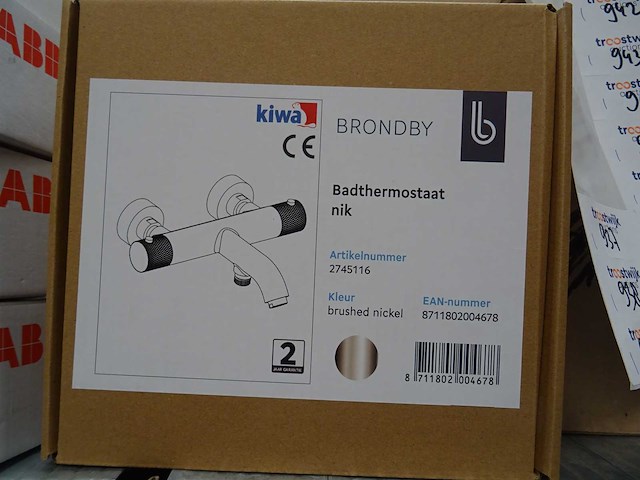 Blue label - brondby - 2745116 geborsteld nikkel - badthermostaatkraan - afbeelding 2 van  2