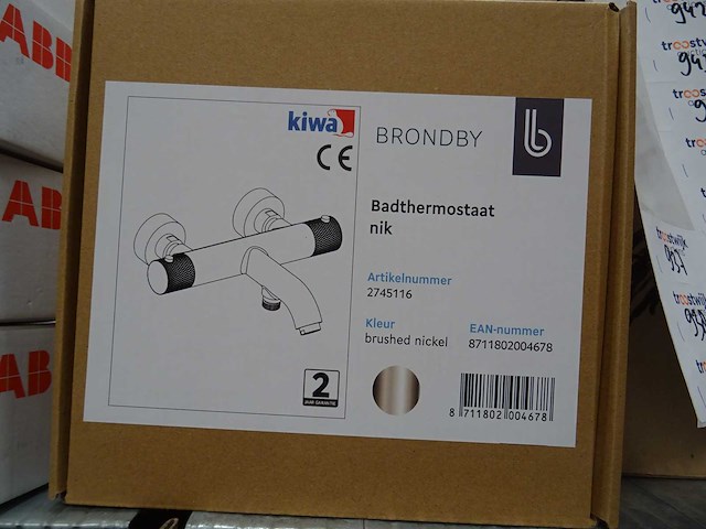 Blue label - brondby - 2745116 geborsteld nikkel - badthermostaatkraan - afbeelding 2 van  2