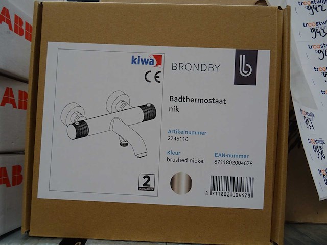 Blue label - brondby - 2745116 geborsteld nikkel - badthermostaatkraan - afbeelding 2 van  2
