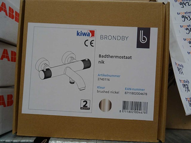 Blue label - brondby - 2745116 geborsteld nikkel - badthermostaatkraan - afbeelding 2 van  2