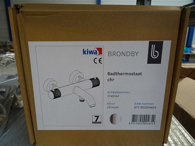 Blue label - brondby - 2745167 chroom - badthermostaatkraan - afbeelding 2 van  2