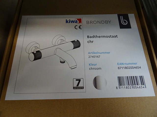 Blue label - brondby - 2745167 chroom - badthermostaatkraan - afbeelding 2 van  2