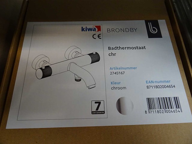 Blue label - brondby - 2745167 chroom - badthermostaatkraan - afbeelding 1 van  1