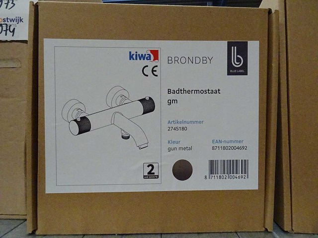 Blue label - brondby - 2745180 gun metal - badthermostaatkraan - afbeelding 2 van  2