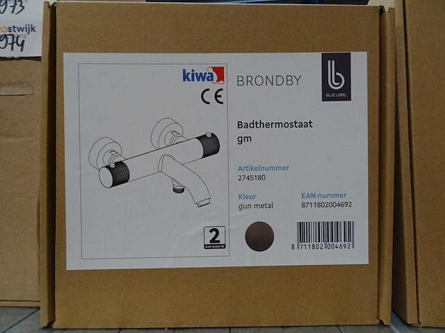 Blue label - brondby - 2745180 gun metal - badthermostaatkraan - afbeelding 2 van  2