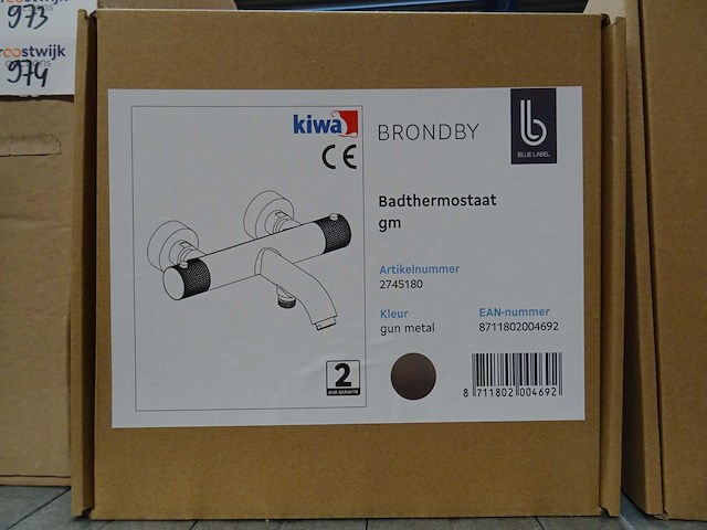 Blue label - brondby - 2745180 gun metal - badthermostaatkraan - afbeelding 2 van  2
