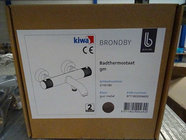 Blue label - brondby - 2745180 gun metal - badthermostaatkraan - afbeelding 2 van  2